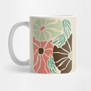 Boho Aesthetic Flowers and Leaves Mug